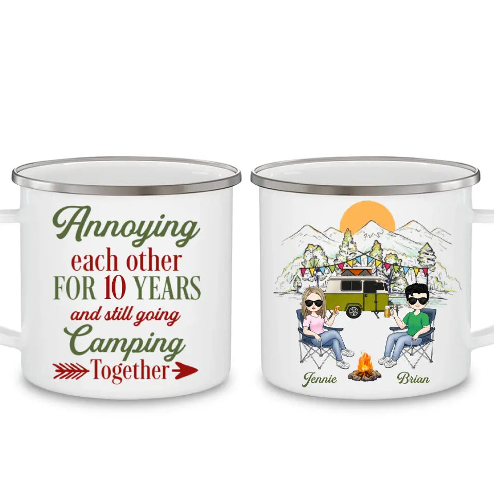 Annoying Each Other For 10 Years And Still Going Camping Together - Personalized Camping Mug, Gift For Camping Couple - M06AN