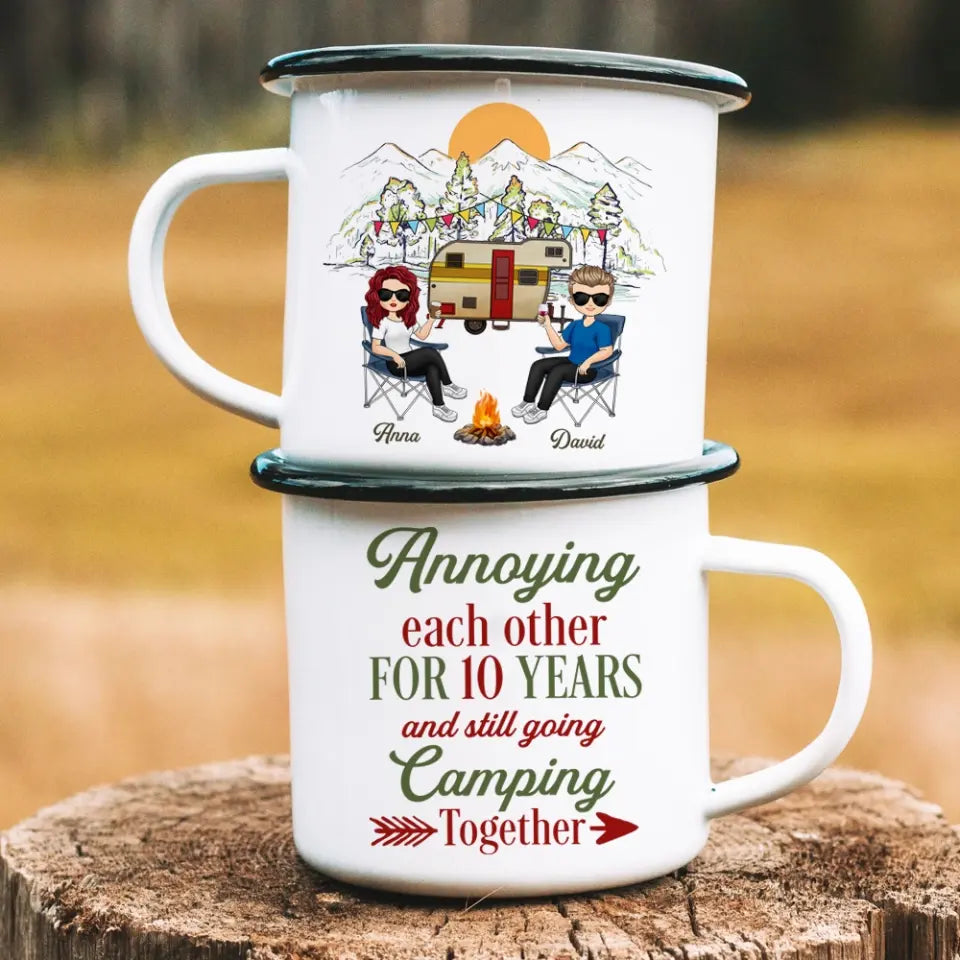 Annoying Each Other For 10 Years And Still Going Camping Together - Personalized Camping Mug, Gift For Camping Couple - M06AN
