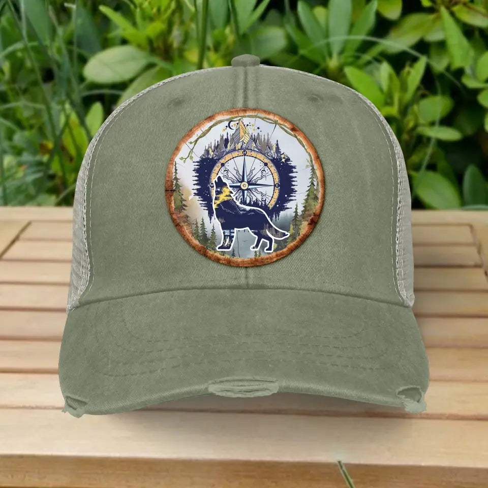 Camping Bear And Mountain - Personalized Distressed Ollie Cap, Gift For Camping Lovers - C47