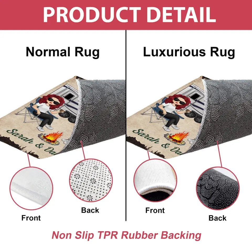 The Best Memories Are Made Camping - Personalized Patio Rug, Patio Mat, Camping Gift - R16AN