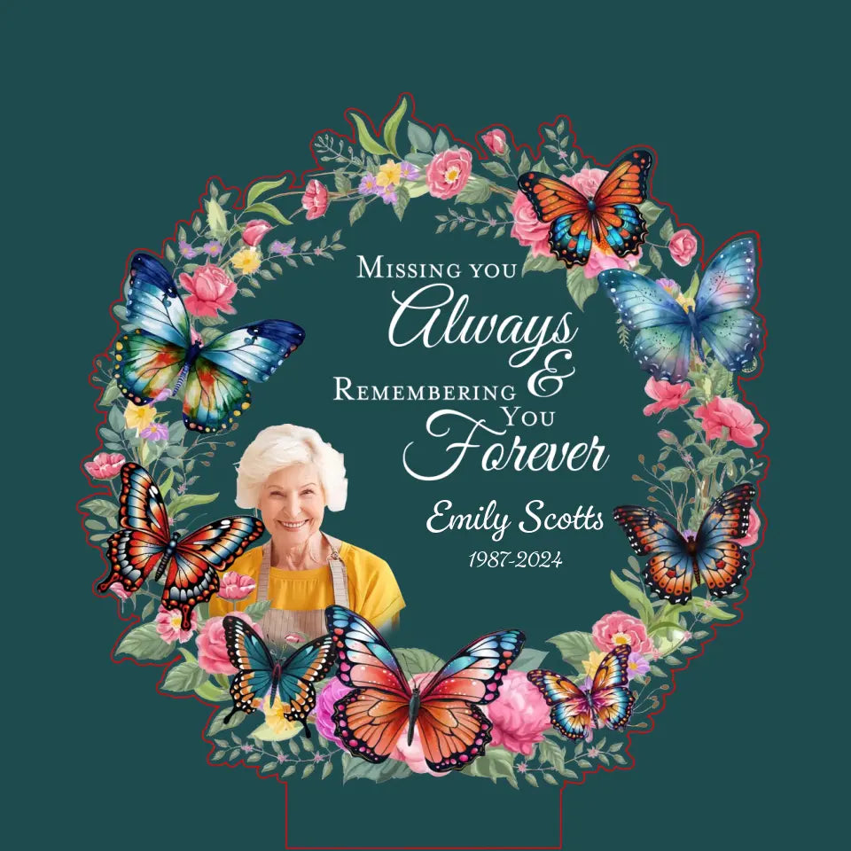 Missing You Always & Remembering You Forever - Personalized Solar Light, Memorial Gift - CF-SL165