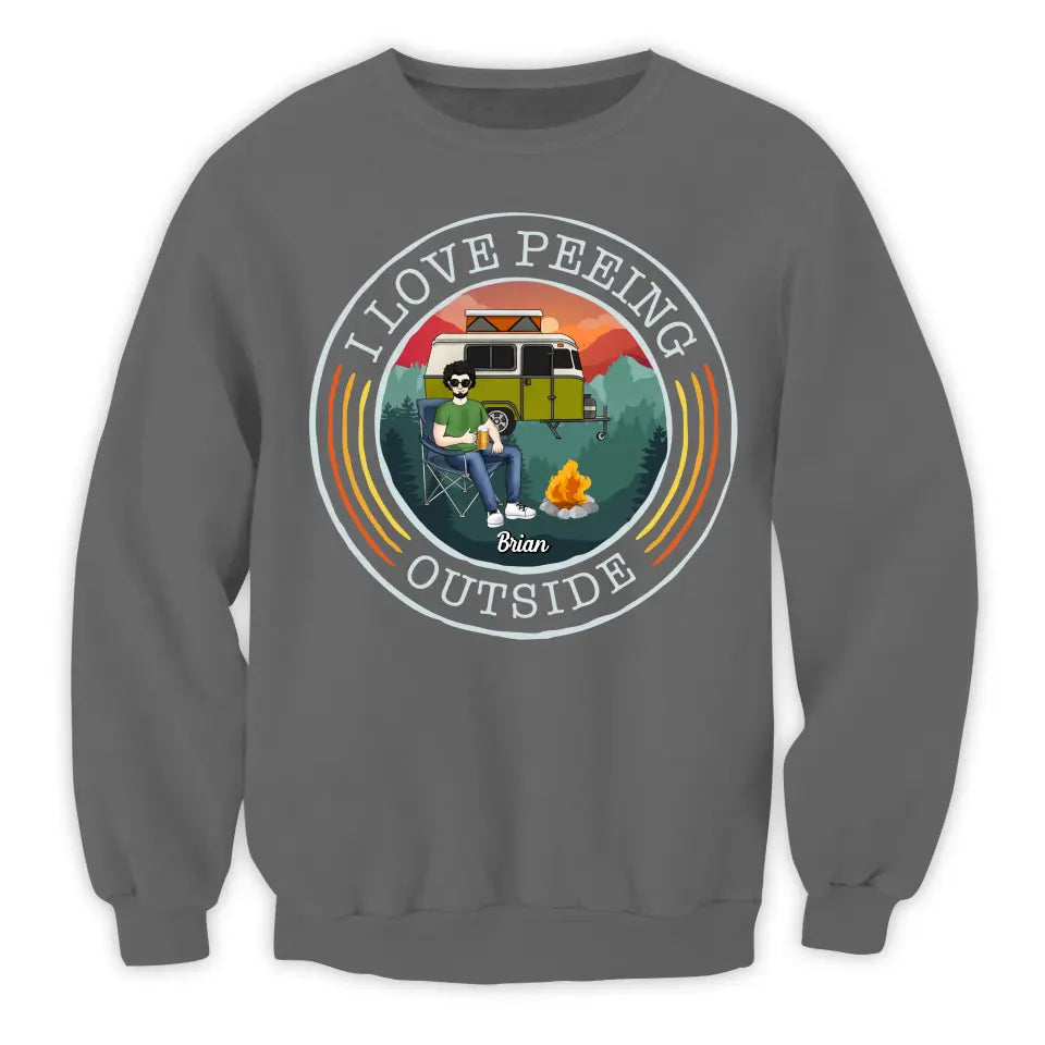 I Love Peeing Outside - Personalized T-Shirt, Gift For Camping Lovers, Funny Gift - TS19AN