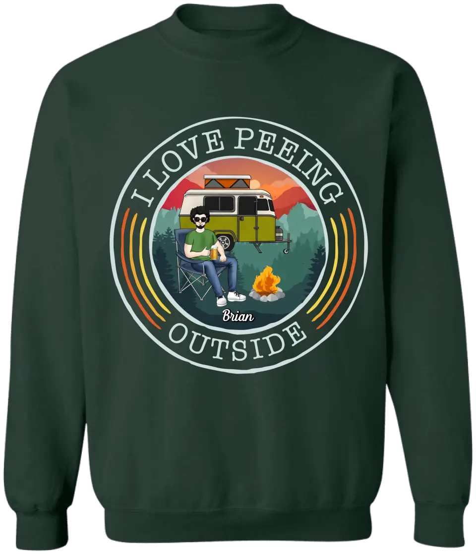 I Love Peeing Outside - Personalized T-Shirt, Gift For Camping Lovers, Funny Gift - TS19AN