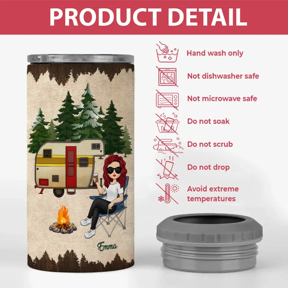 Never Dreamed I'd Grow Up To Be A Super Sexy Camping Lady - Personalized Can Cooler, Gift For Camping Lovers - CCL02
