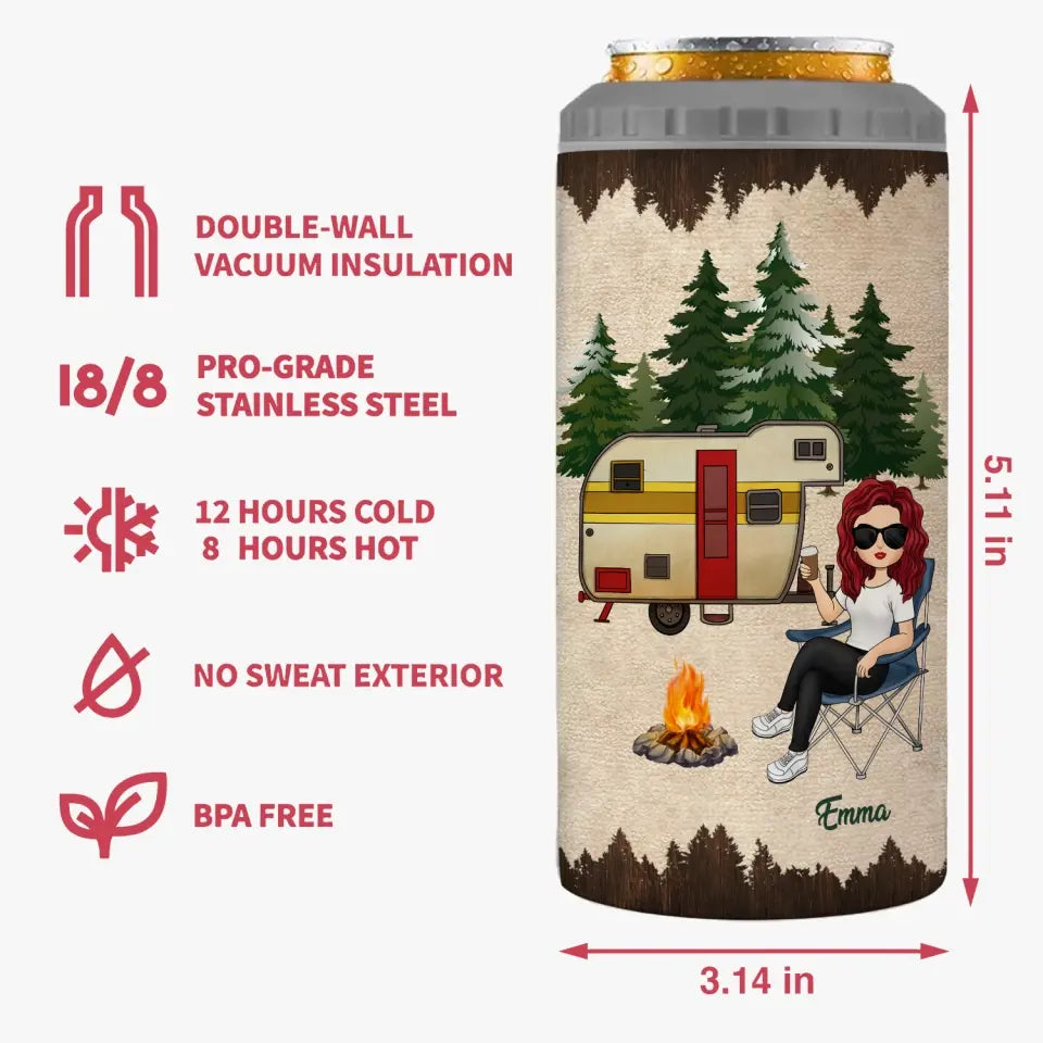 Never Dreamed I'd Grow Up To Be A Super Sexy Camping Lady - Personalized Can Cooler, Gift For Camping Lovers - CCL02
