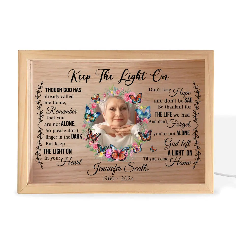 God Left A Light On Till You Come Home - Personalized Frame Light Box - FLB21TL