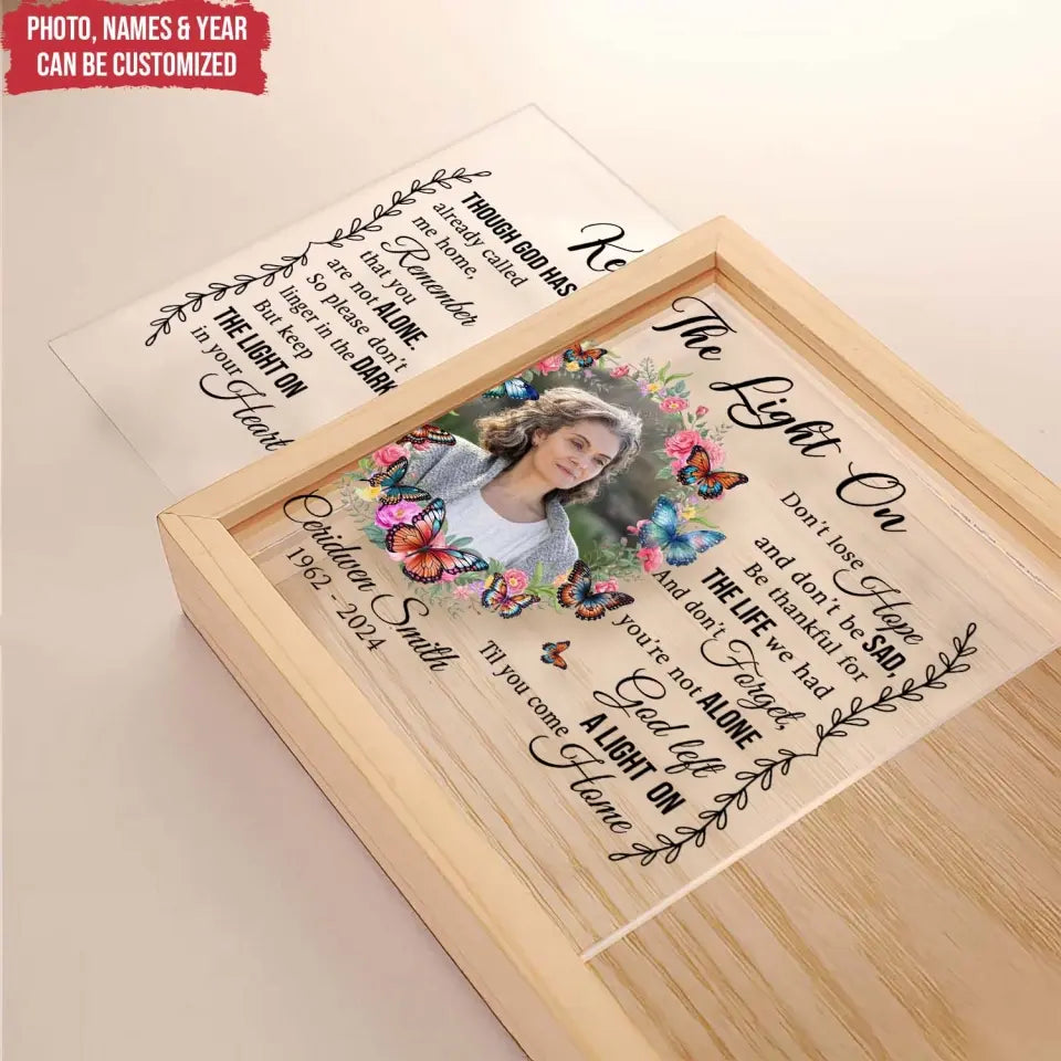 God Left A Light On Till You Come Home - Personalized Frame Light Box - FLB21TL