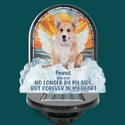 No Longer By My Side, But Forever In My Heart - Personalized Solar Light, Memorial Gift - SL170