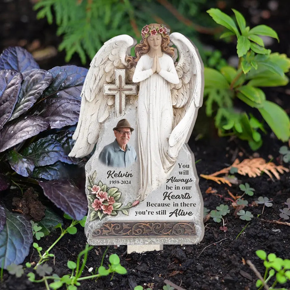 You Will Always Be In Our Hearts - Personalized Plaque Stake - PS16TL