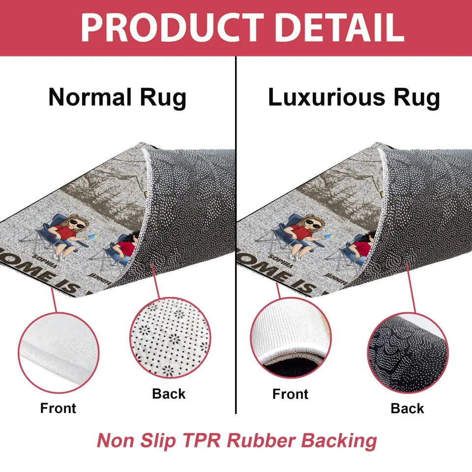 Welcome To Our Rolling Estate - Personalized Patio Rug/ Patio Mat, Gift For Camping Lovers - R28AN