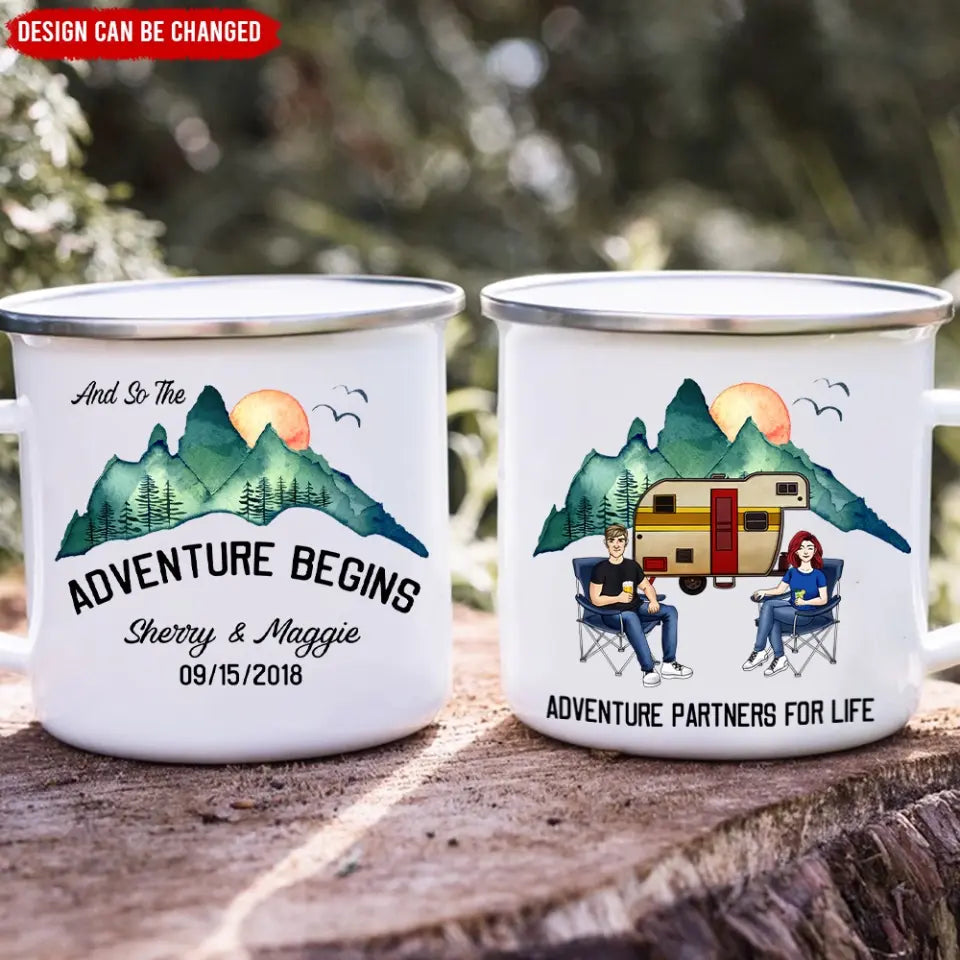 And So The Adventure Begins - Personalized Camping Mug, Gift For Camping Lovers - M36AN
