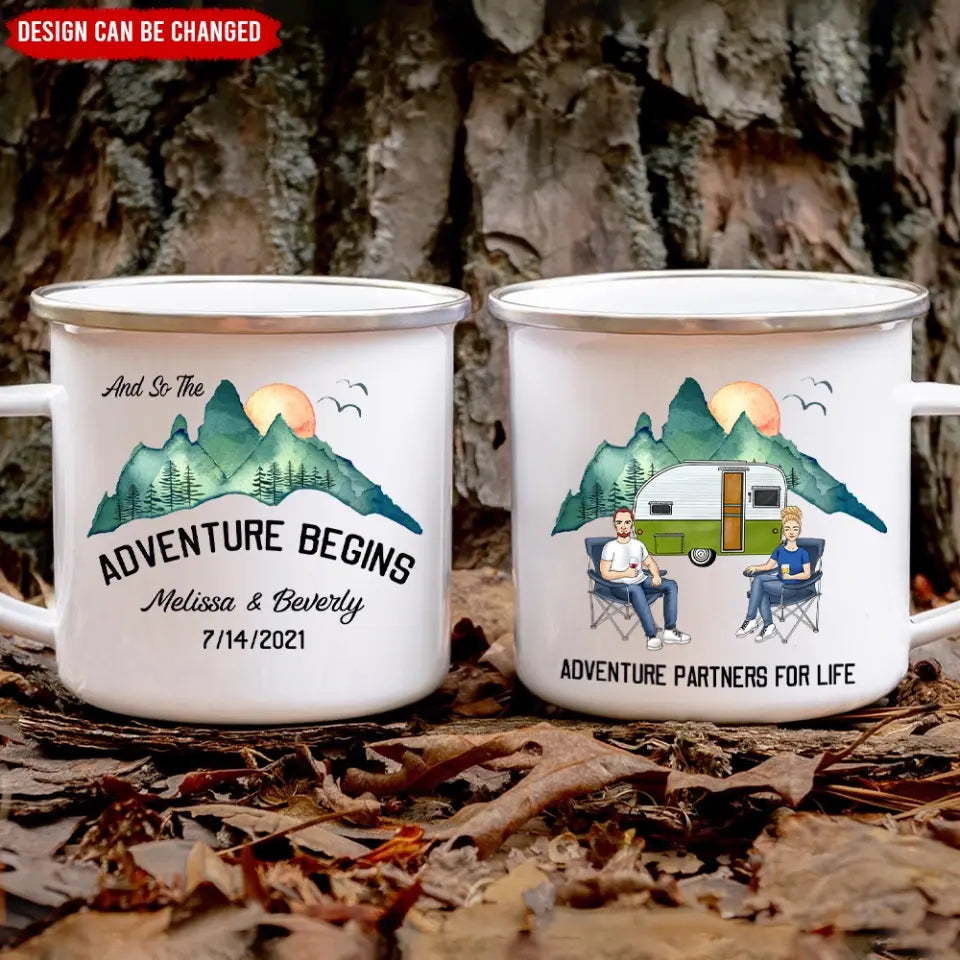 And So The Adventure Begins - Personalized Camping Mug, Gift For Camping Lovers - M36AN