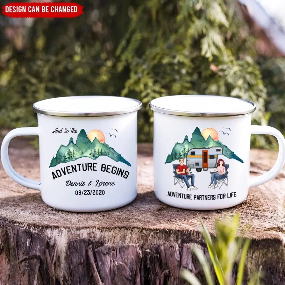 And So The Adventure Begins - Personalized Camping Mug, Gift For Camping Lovers - M36AN