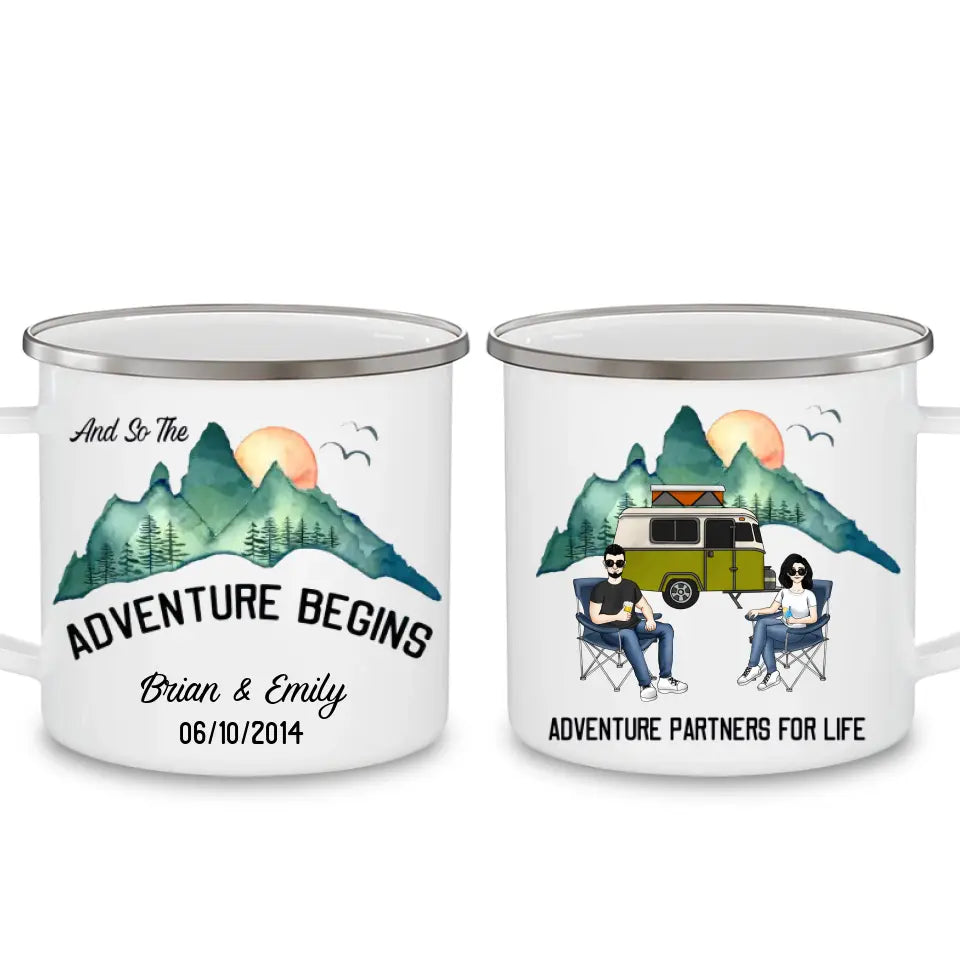 And So The Adventure Begins - Personalized Camping Mug, Gift For Camping Lovers - M36AN
