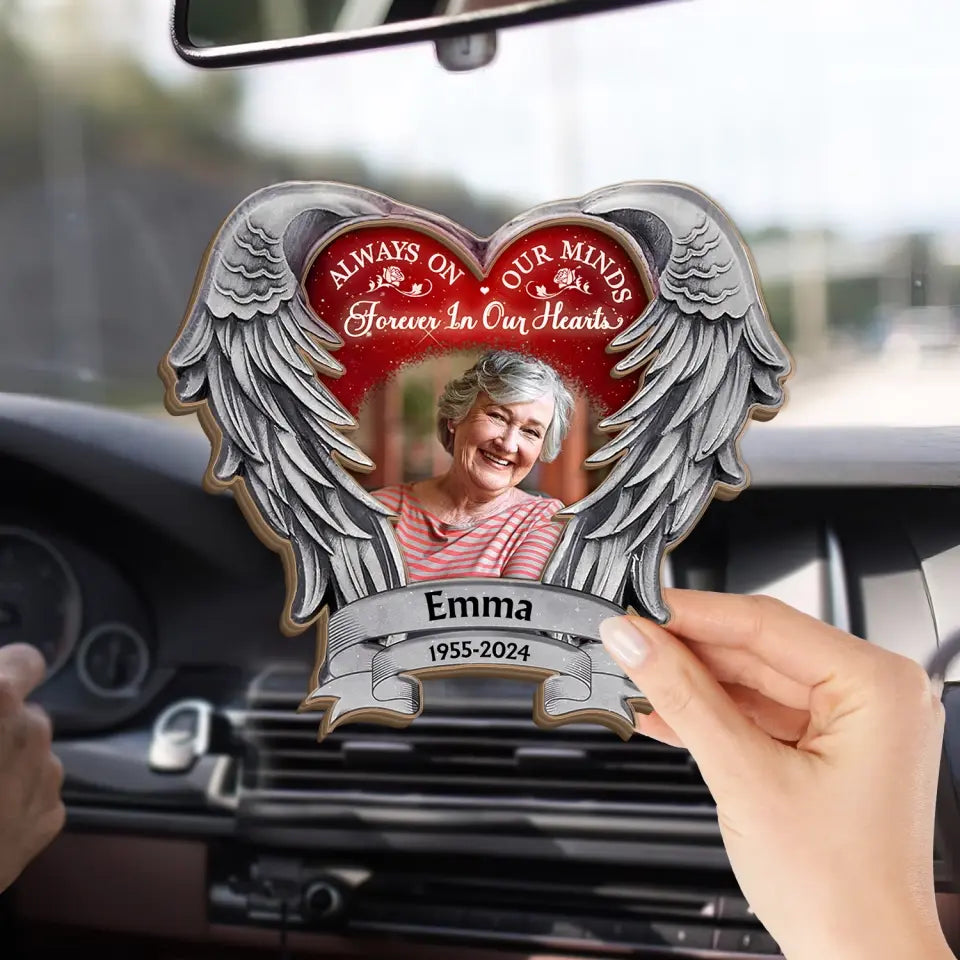 Always On Our Minds Forever In Our Heart - Personalized Car Visor Clip - CVC12TL