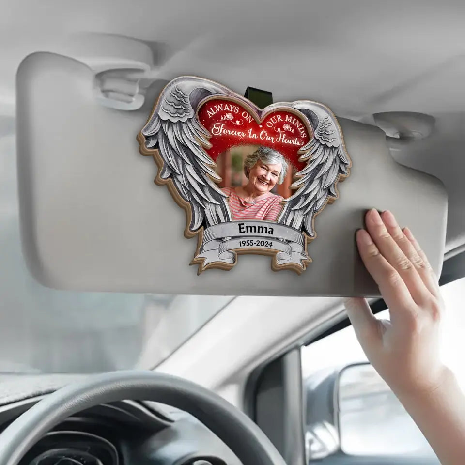 Always On Our Minds Forever In Our Heart - Personalized Car Visor Clip - CVC12TL