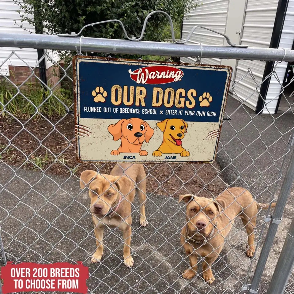 Dogs Flunked Out Of Obedience School - Personalized Metal Sign - MTS11UP