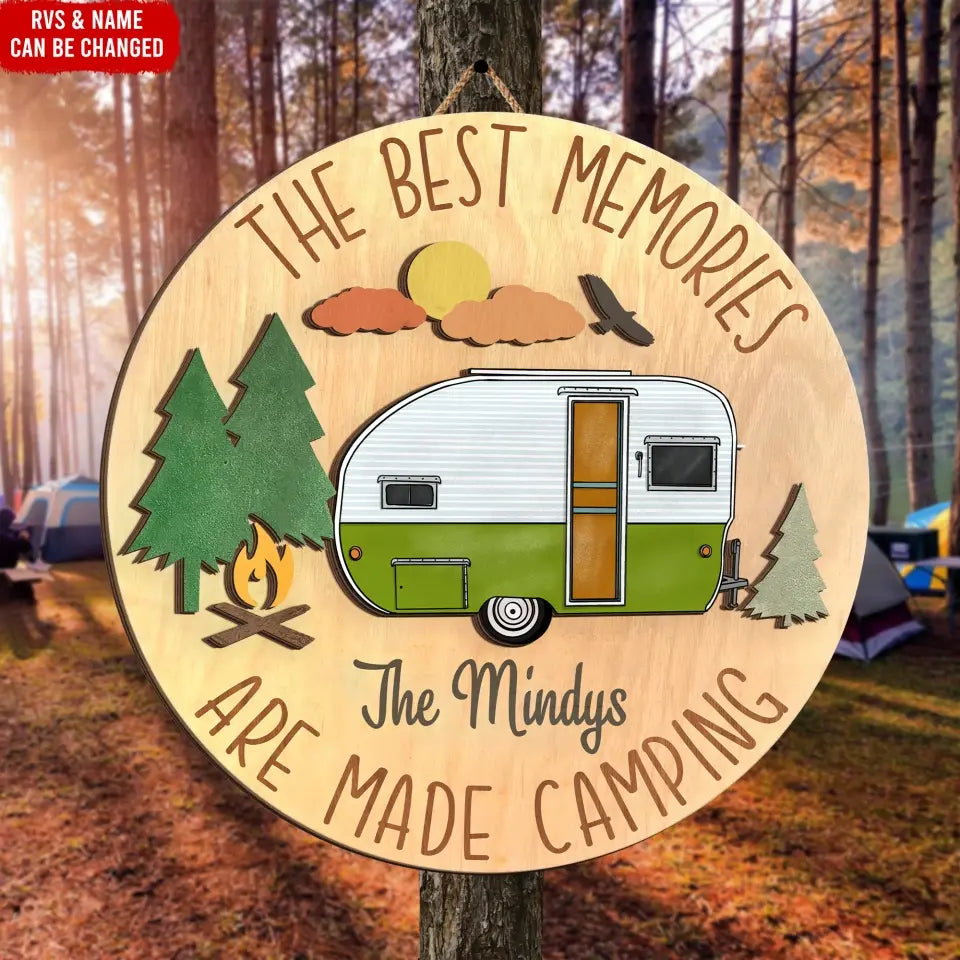 The Best Memories Are Made Camping - Personalized 2 Layer Wood Sign, Camping Gift - DS40AN