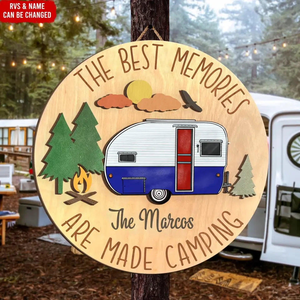 The Best Memories Are Made Camping - Personalized 2 Layer Wood Sign, Camping Gift - DS40AN