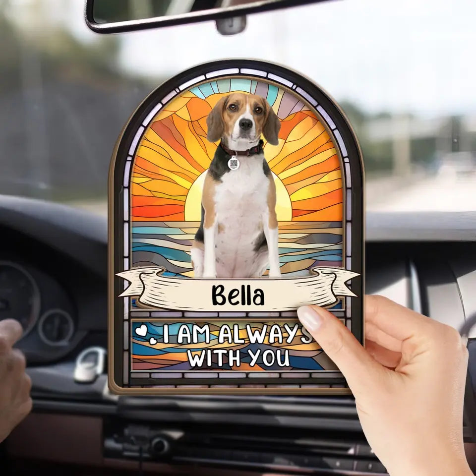 I Am Always With You - Personalized Car Visor Clip, Memorial Gift For Dog Lover, dog, dog lover gift, car visor clip, custom cat visor clip, memorial car visor clip