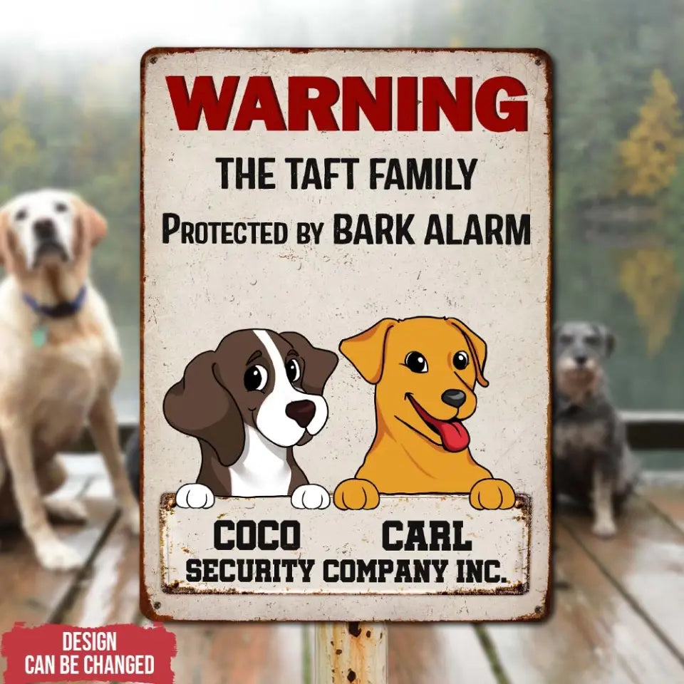 Property Protected By Dogs - Personalized Metal Sign, Funny Gift For Dog Lover - MTS12UP