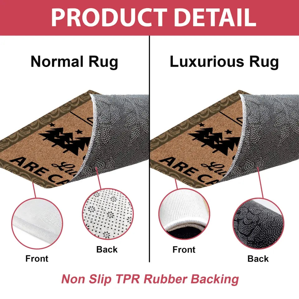 Caution Camping Again - Personalized Patio Rug/ Patio Mat, Funny Gift, Camping Decor - R46AN