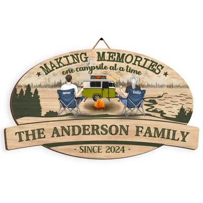 Making Memories One Campsite At A Time - Personalized Wood Sign, Camping Sign, Gift For Camping Lovers - DS49AN