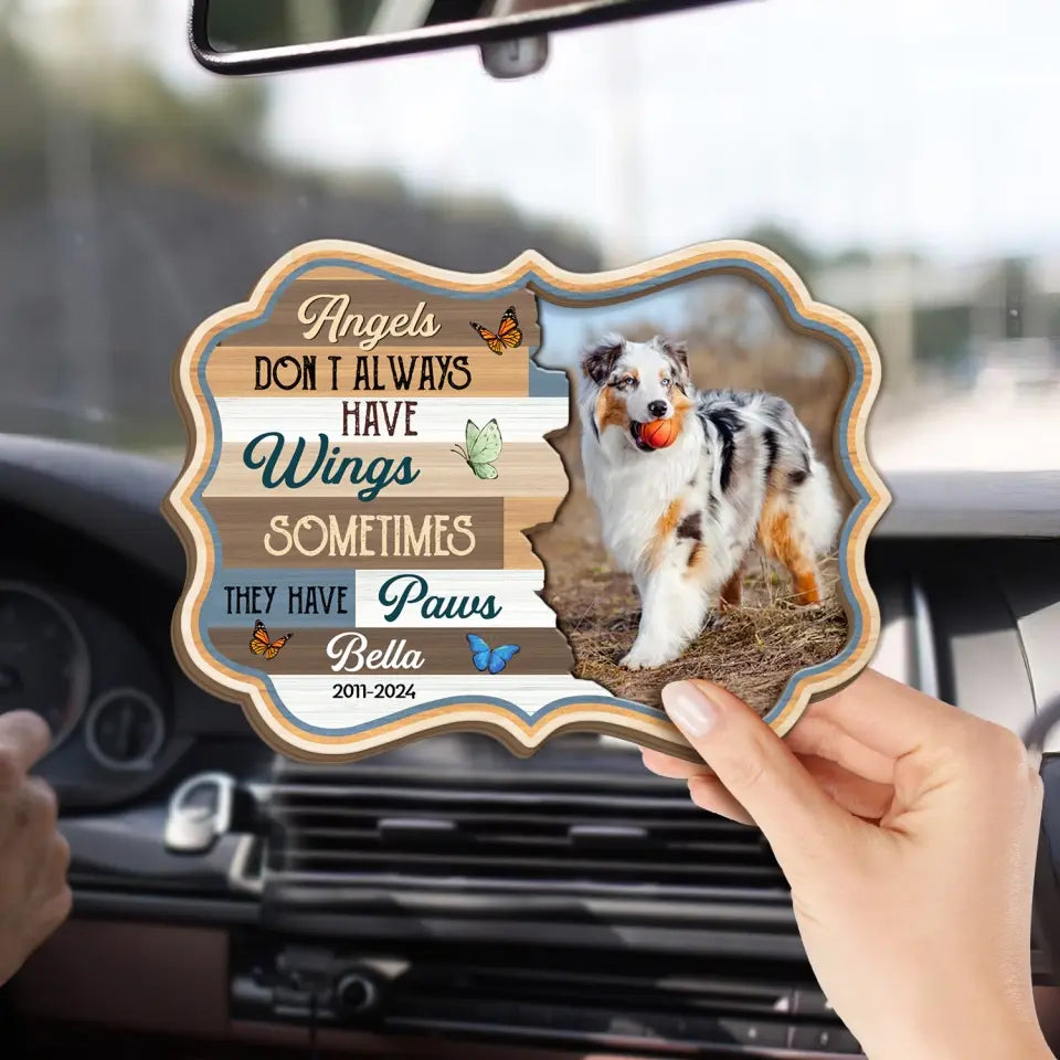 Angels Don't Always Have Wings Sometimes They Have Paws - Personalized Car Visor Clip - CVC43TL