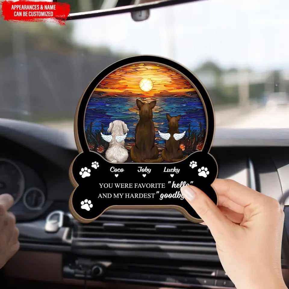 Pet Memorial Sunset You Were My Favorite Hello And My Hardest Goodbye - Personalized Car Visor Clip - CVC44TL