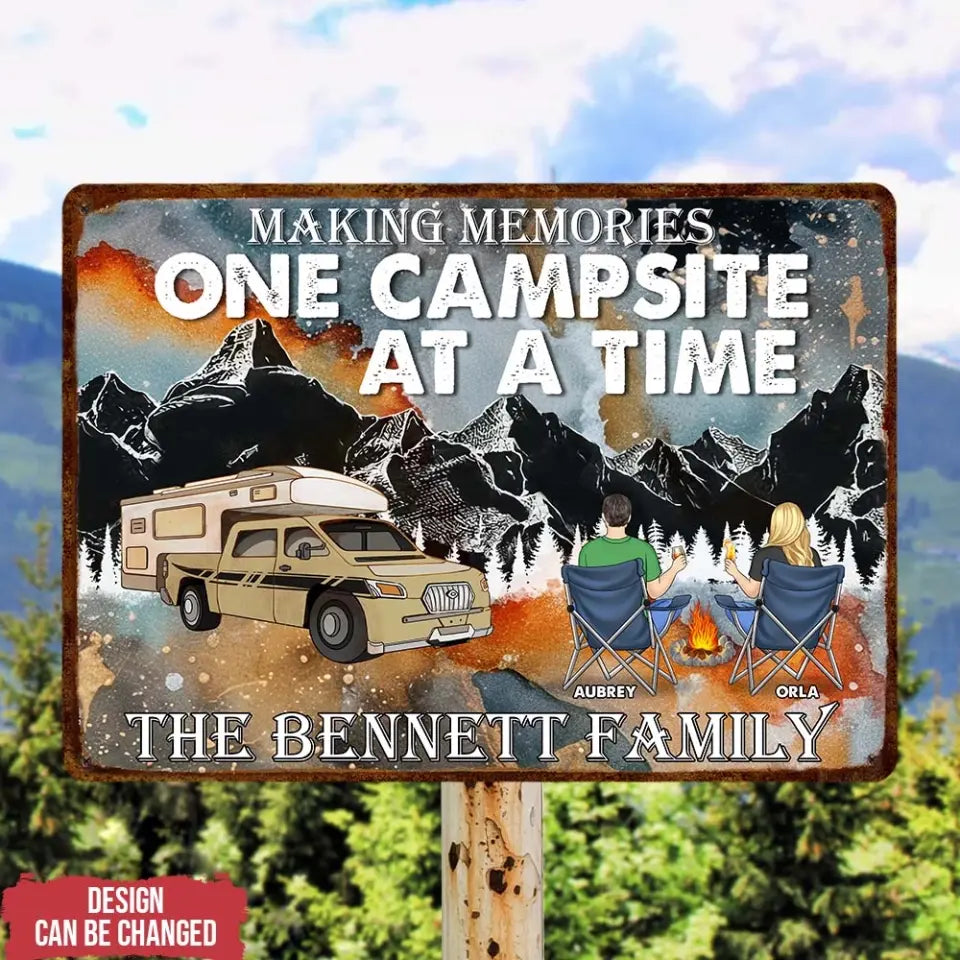 Making Memories One Campsite At A Time - Personalized Metal Sign, Gift For Camping Lovers - MTS58AN