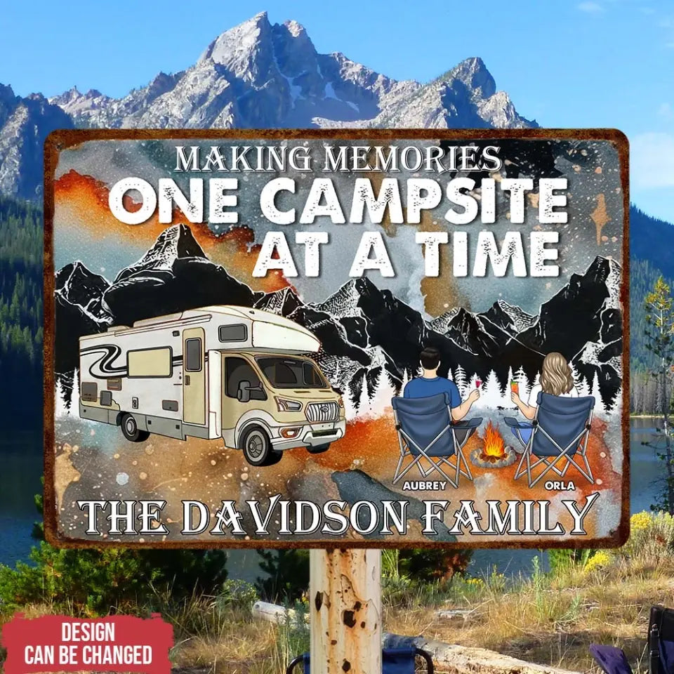 Making Memories One Campsite At A Time - Personalized Metal Sign, Gift For Camping Lovers - MTS58AN
