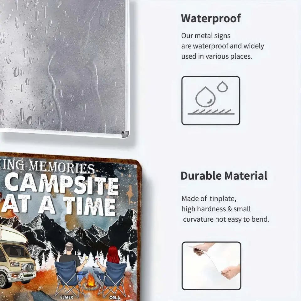 Making Memories One Campsite At A Time - Personalized Metal Sign, Gift For Camping Lovers - MTS58AN