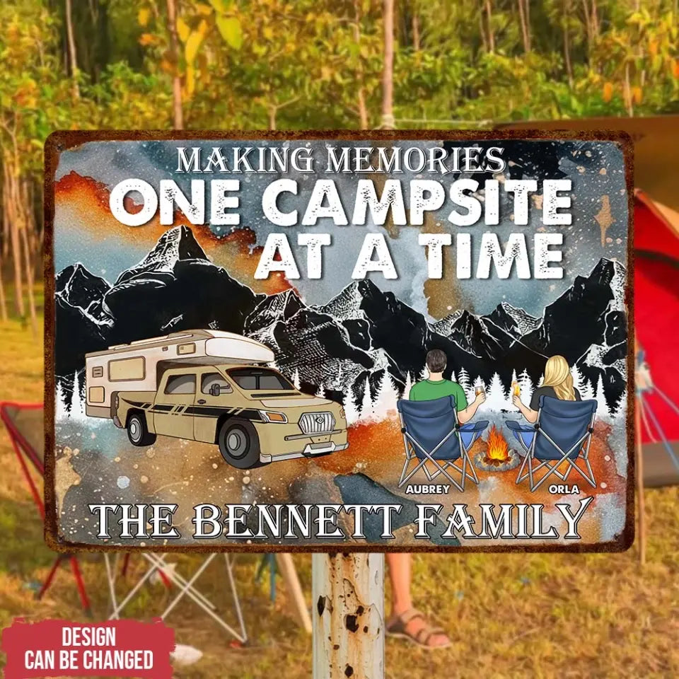 Making Memories One Campsite At A Time - Personalized Metal Sign, Gift For Camping Lovers - MTS58AN