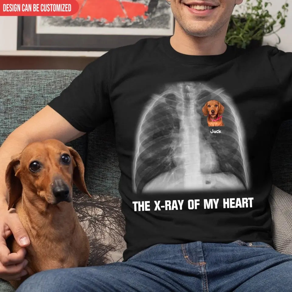 Text X-ray Of My Heart - Personalized T-Shirt, Gift For Dog Lover - TS19UP