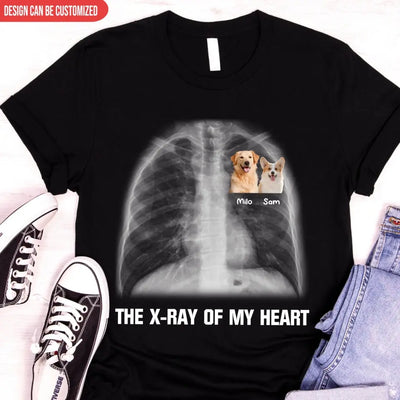 Text X-ray Of My Heart - Personalized T-Shirt, Gift For Dog Lover - TS19UP