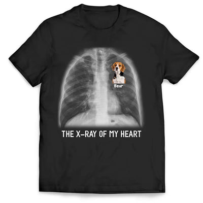 Text X-ray Of My Heart - Personalized T-Shirt, Gift For Dog Lover - TS19UP