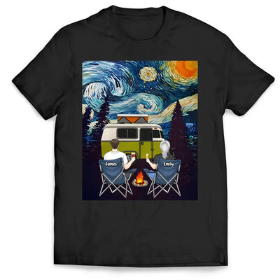 Starry Night Campfire - Personalized T-Shirt, Gift For Camping Lovers - TS67AN