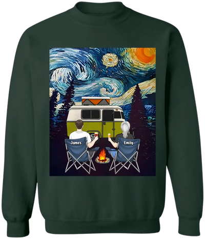 Starry Night Campfire - Personalized T-Shirt, Gift For Camping Lovers - TS67AN