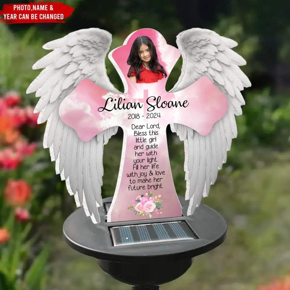 Bless This Little Girl and Guide Her With Your Light - Personalized Solar Light - SL168