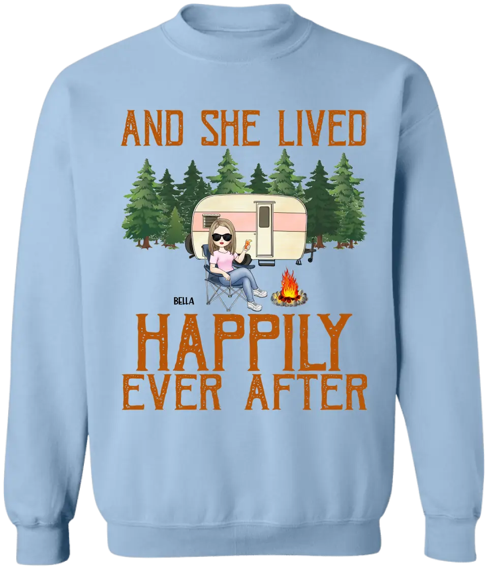 And She Lived Happily Ever After - Personalized T-Shirt, Gift For Camping Lovers - TS78AN