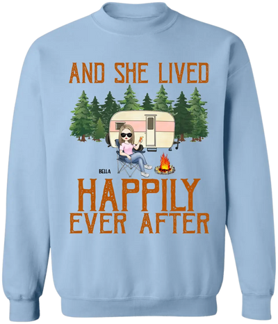 And She Lived Happily Ever After - Personalized T-Shirt, Gift For Camping Lovers - TS78AN