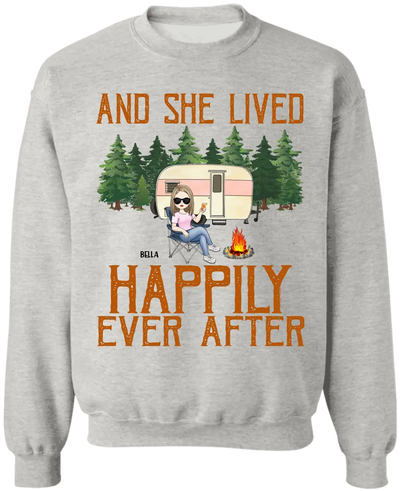 And She Lived Happily Ever After - Personalized T-Shirt, Gift For Camping Lovers - TS78AN