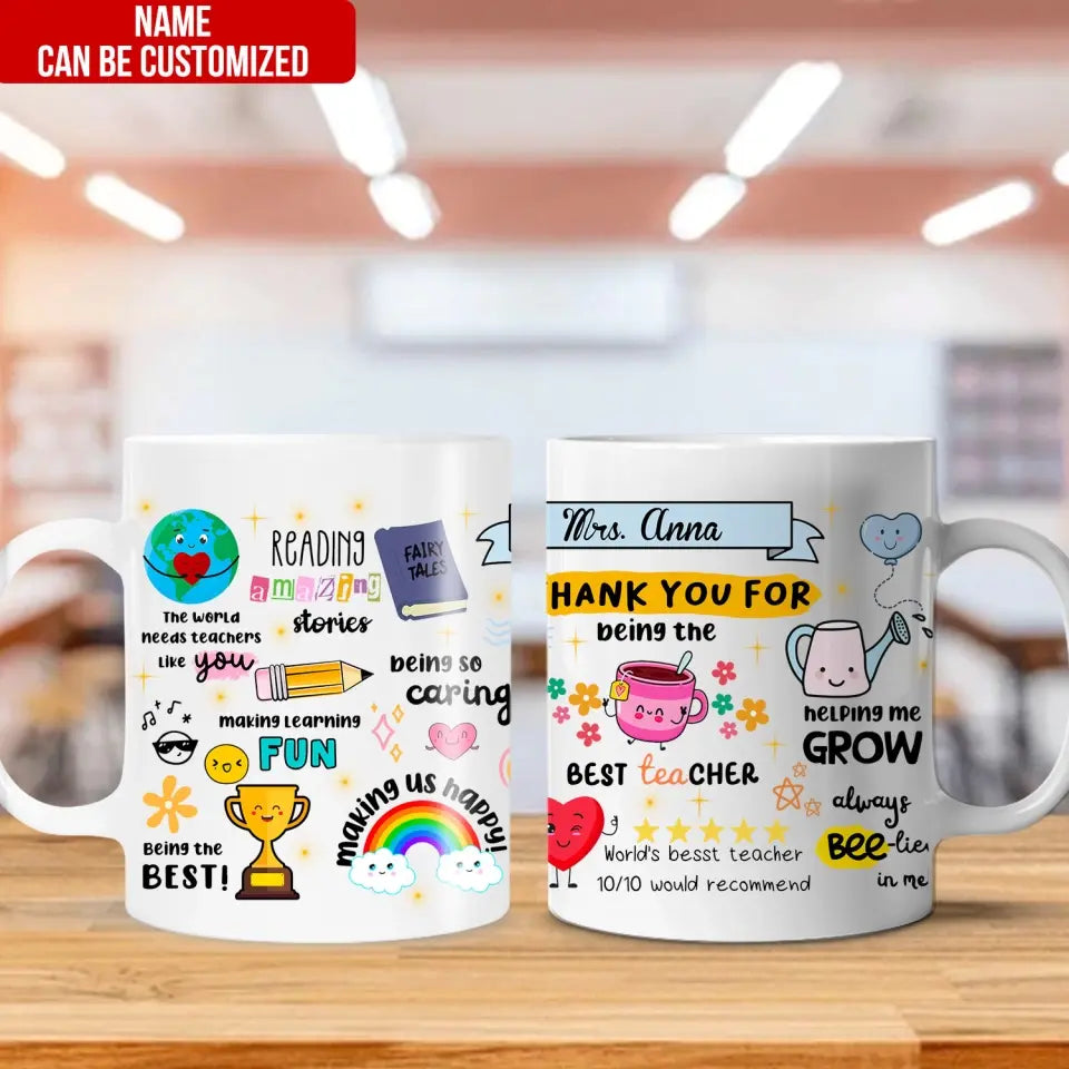 Thank You For Being The Best Teacher - Personalized Mug, Appreciation Gift for Teacher - M15DN