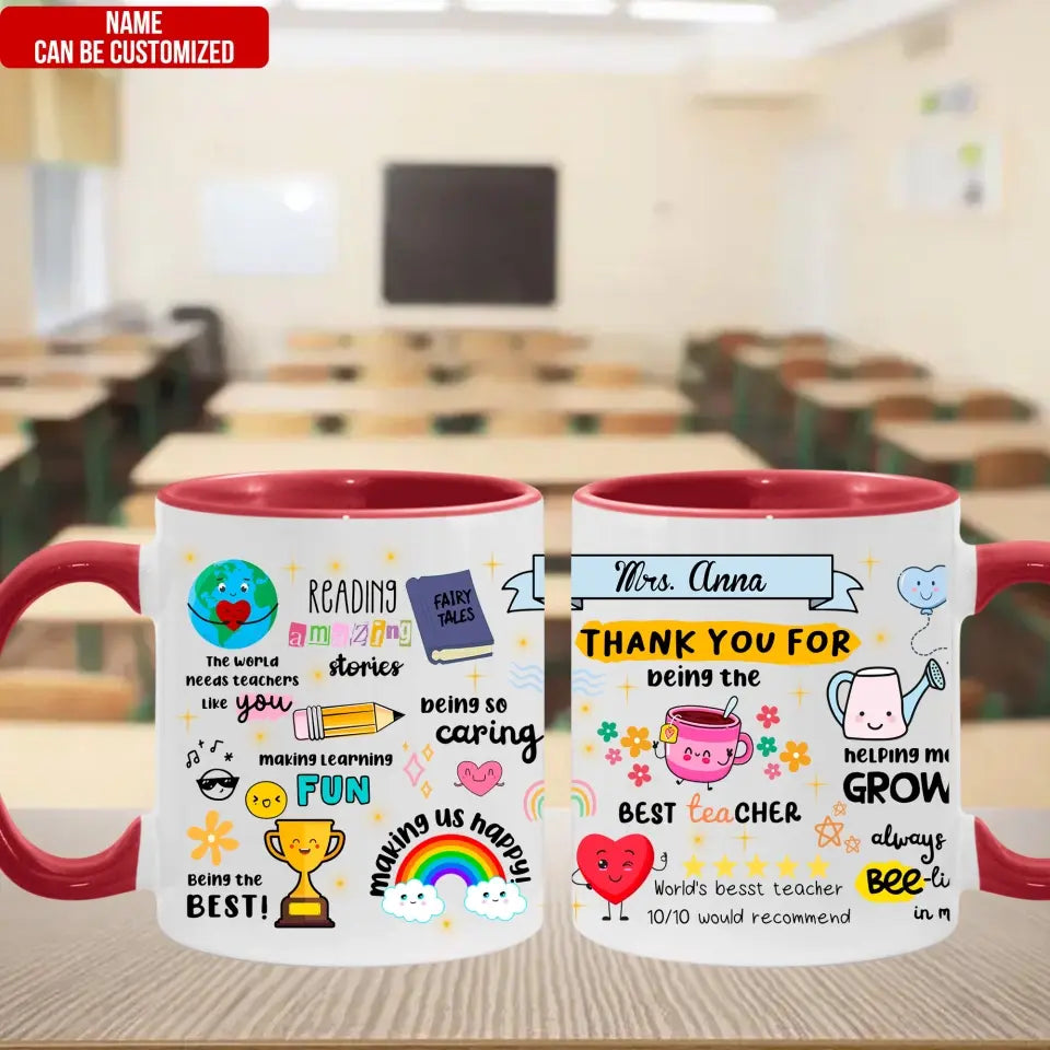 Thank You For Being The Best Teacher - Personalized Mug, Appreciation Gift for Teacher - M15DN