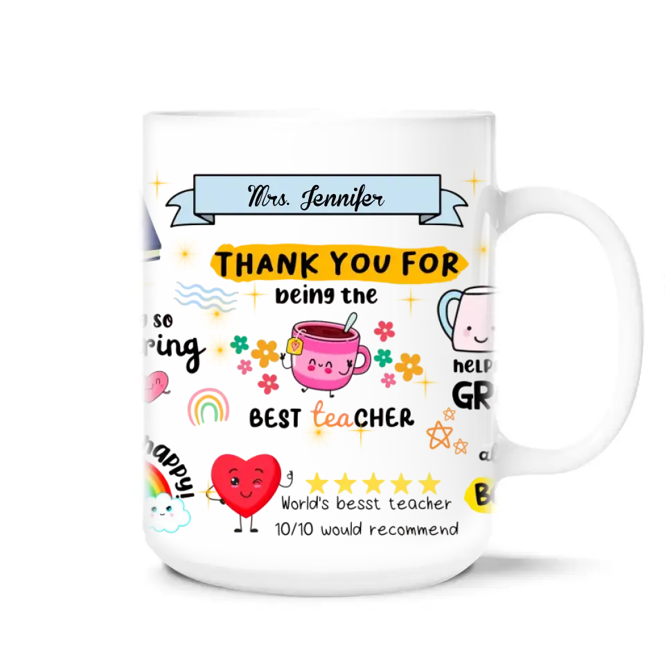Thank You For Being The Best Teacher - Personalized Mug, Appreciation Gift for Teacher - M15DN