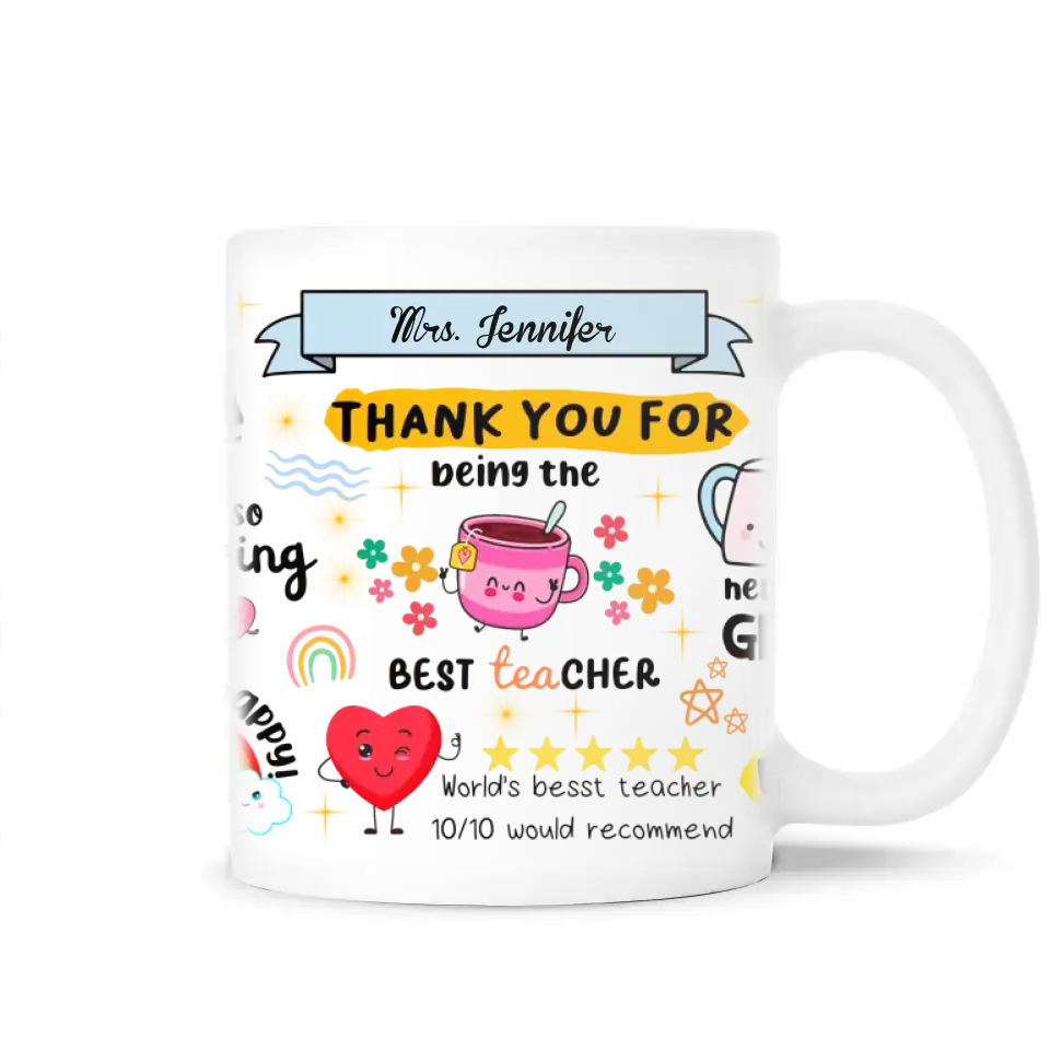 Thank You For Being The Best Teacher - Personalized Mug, Appreciation Gift for Teacher - M15DN