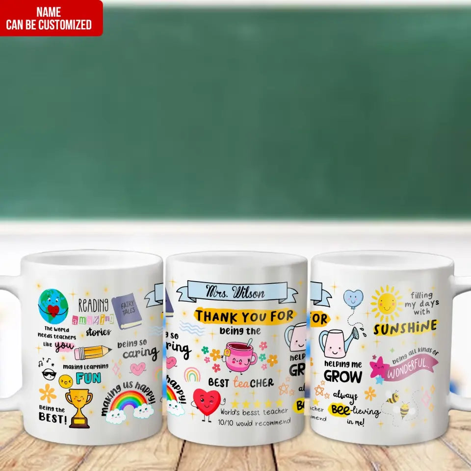 Thank You For Being The Best Teacher - Personalized Mug, Appreciation Gift for Teacher - M15DN
