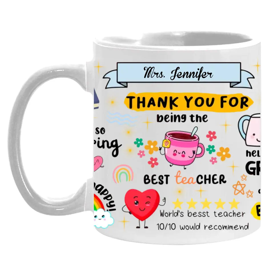 Thank You For Being The Best Teacher - Personalized Mug, Appreciation Gift for Teacher - M15DN
