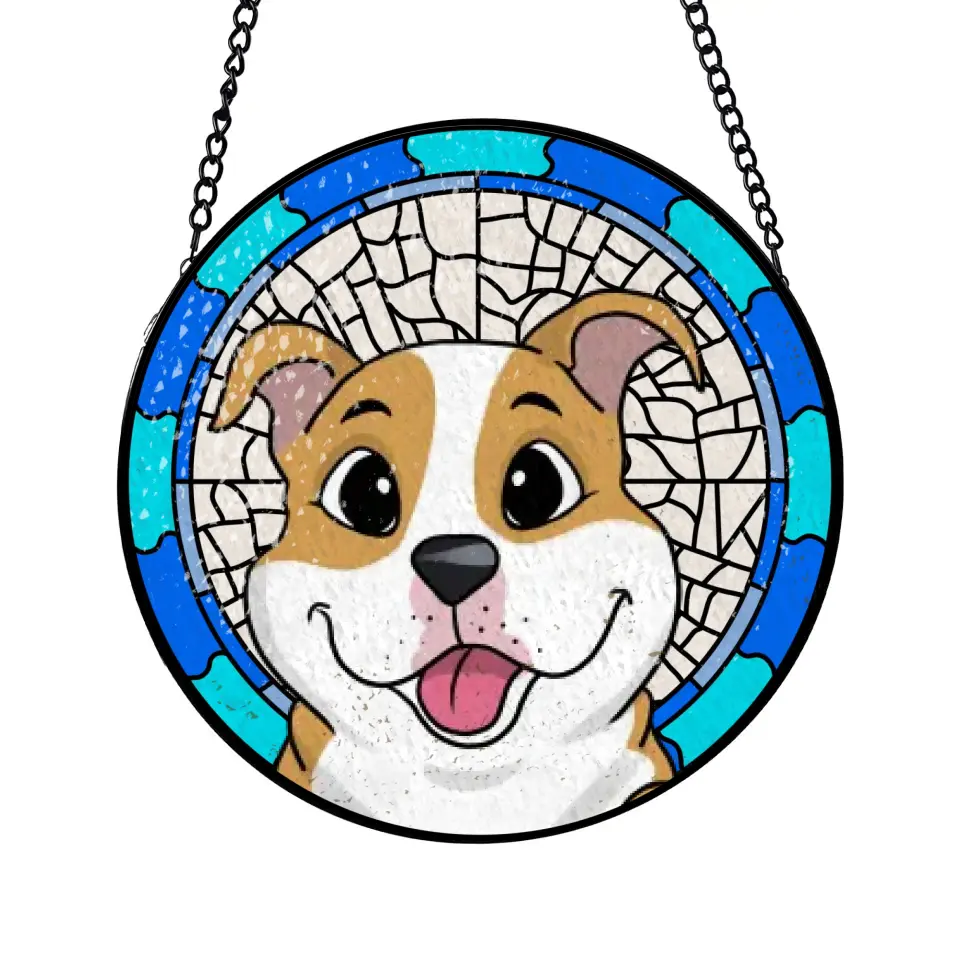 Custom Pet Memorial &amp; Remembrances Gift - Personalized Window Hanging Stained Glass -WSG87TL