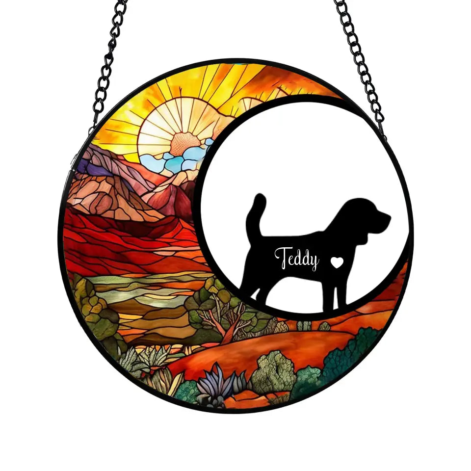 Loss of Pet - Personalized Window Stained Glass, Suncatcher Hanging, Gift For Dog Lover - WSG37UP